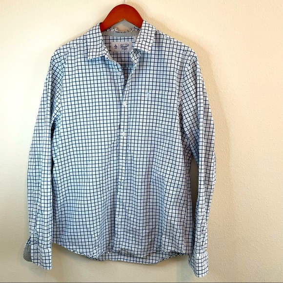 Original Penguin Other - Original Penguin Blue Plaid Heritage Slim Fit Stretch Button Down